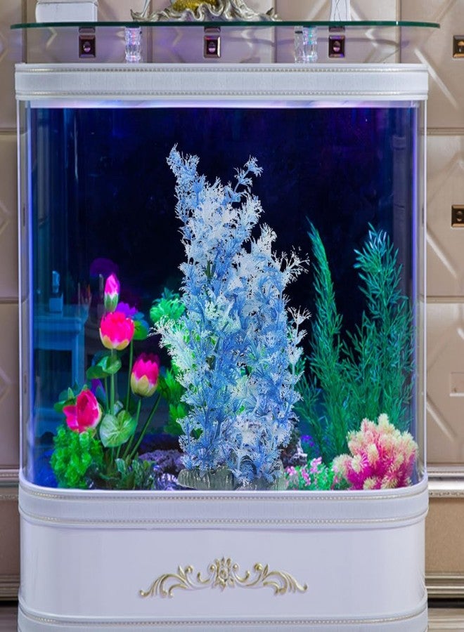 POPETPOP Aquarium Plastic Plants Large-Artificial Plastic Plant Blue Fish Tank Landscape Decoration Big Water Plants Fish Tank Decor - Image 5